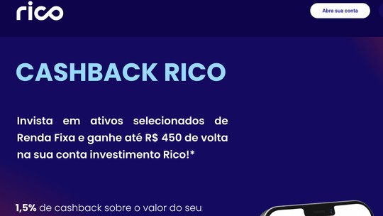Rico promete até R$ 450 de cashback para novos clientes. Mas vale a pena?