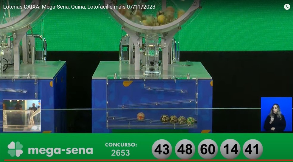 Resultado da Mega-Sena 2653 — Foto: Reprodução / Caixa