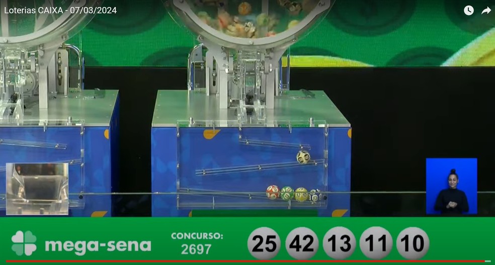 Resultado da Mega-Sena 2687 — Foto: Reprodução / Caixa