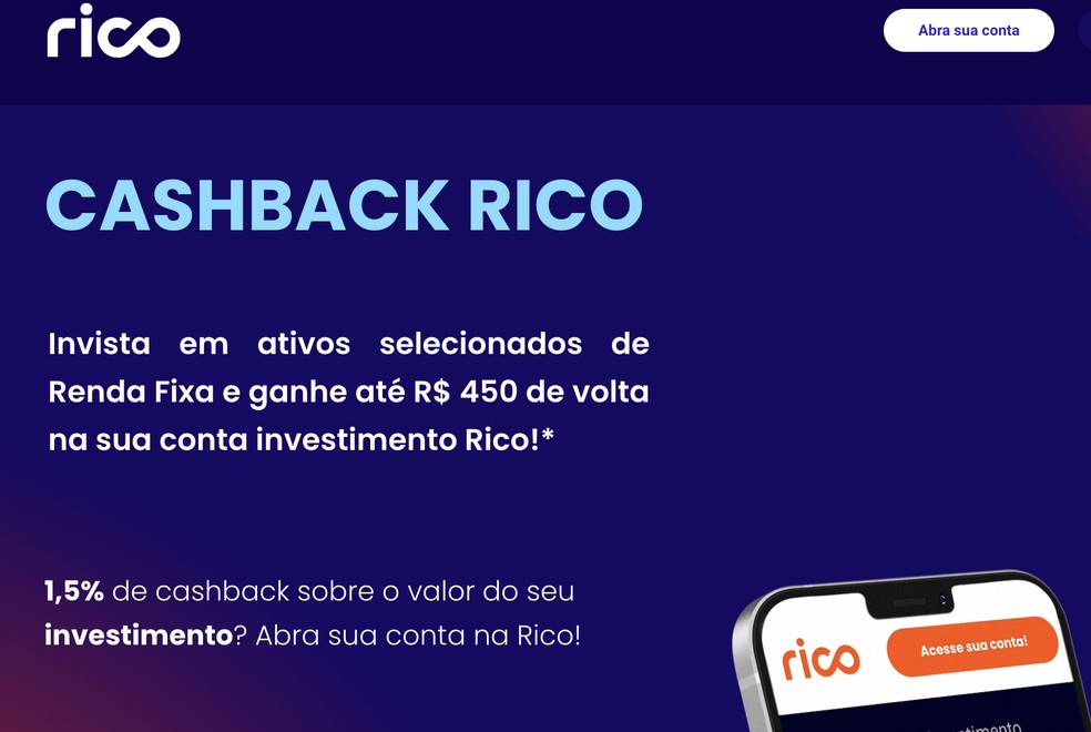 Rico promete até R$ 450 de cashback para novos clientes. Mas vale a pena?