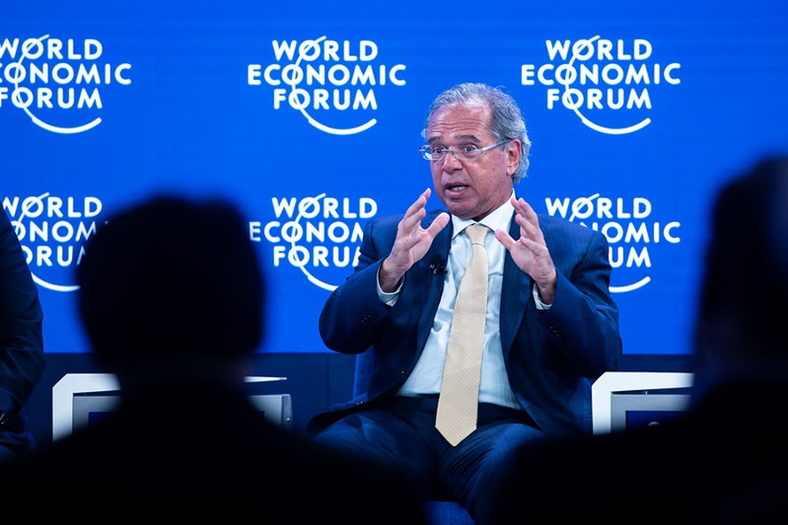 Paulo Guedes em Davos, no Fórum Econômico Mundial