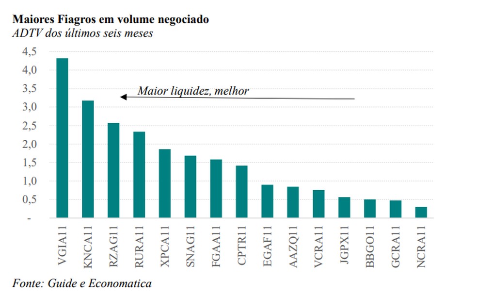 Os maiores Fiagros em liquidez — Foto: Reprodução