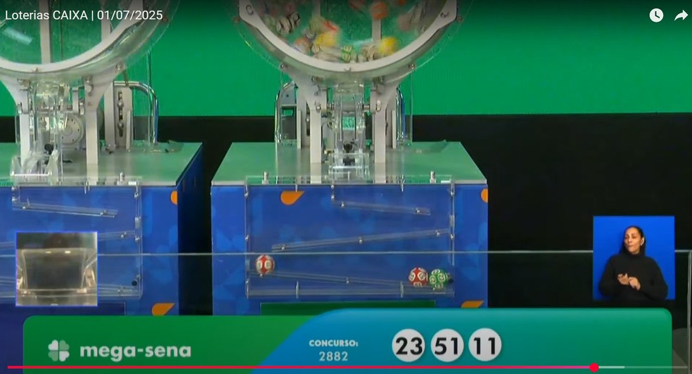 Resultado da Mega-Sena 2882 — Foto: Reprodução / Caixa