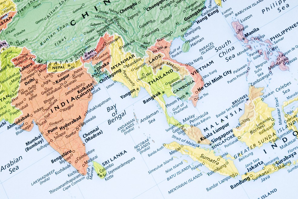Mapa da Ásia — Foto: Getty Images